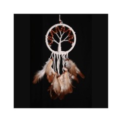 Dromenvanger - Tree of life bruine kralen 9cm - Dreamcatcher