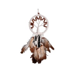 Dromenvanger - Tree of life bruine kralen 9cm - Dreamcatcher