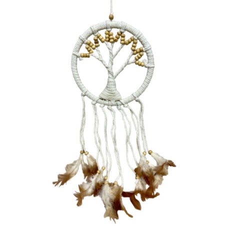 Dromenvanger - Tree of Life - Beige kralen - 17cm - Dreamcatcher