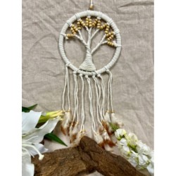 Dromenvanger - Tree of Life - Beige kralen - 17cm - Dreamcatcher