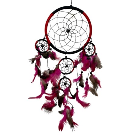 Dromenvanger - 17 cm Rood-Zwart - Dreamcatcher