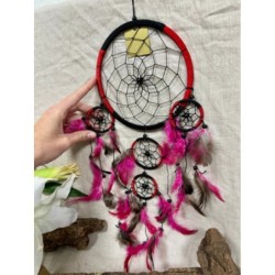 Dromenvanger - 17 cm Rood-Zwart - Dreamcatcher