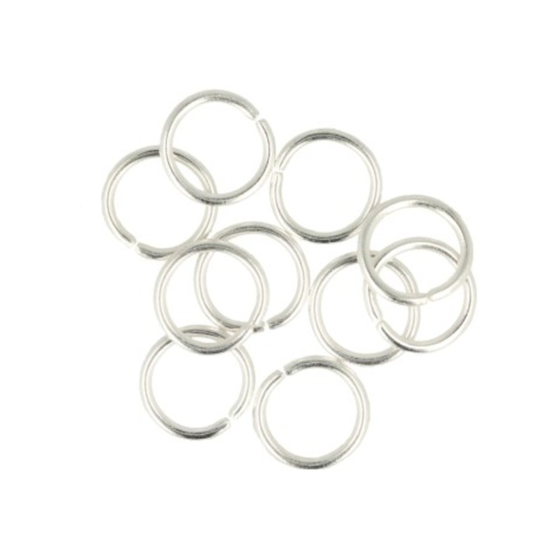 Buigring 10x1 mm, zilverkleur, 10 stuks