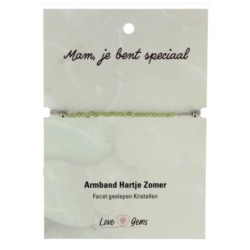 Hartje zomer armband Peridoot - Moederdag