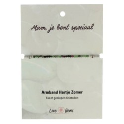 Hartje zomer armband Robijn in Zoisiet - Moederdag