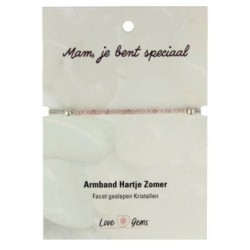 Hartje zomer armband Aardbeienkwarts - Moederdag