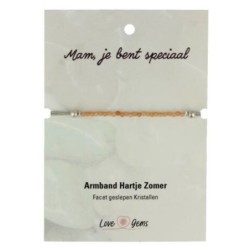 Hartje zomer armband Aventurijn perzik - Moederdag