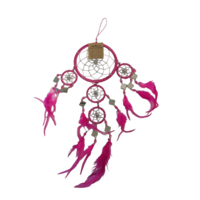 Dromenvanger - Spiegel -11cm - Roze - Dreamcatcher