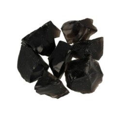 Obsidiaan zwart 250 gr. ruwe brokjes