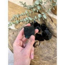 Obsidiaan zwart 250 gr. ruwe brokjes