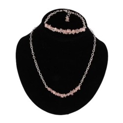 Roze kwarts bar ketting