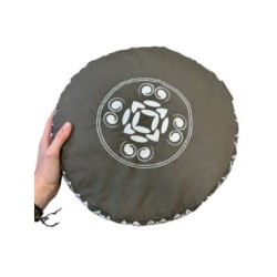 YogaStyles meditatiekussen - rond design XL - grijs - bolletjes