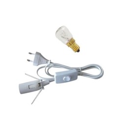 Stekkerlampje en kabel voor Zoutlamp - Verlichting - E14 fitting + snoer + lampje - Incl. Aan/Uit Schakelaar