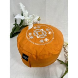 YogaStyles meditatiekussen - rond design oranje - met bolletjes