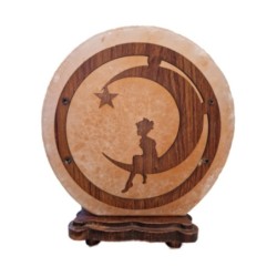 Zoutsteen lamp fairy moon rond deco incl. elektra