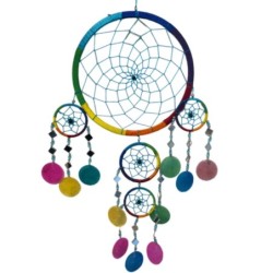 Dromenvanger spiegel-schelp 22 cm - Rainbow - Dreamcatcher