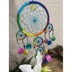 Dromenvanger spiegel-schelp 22 cm - Rainbow - Dreamcatcher