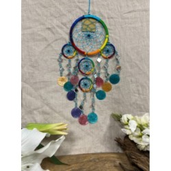 Dromenvanger spiegel-schelp 11 cm - Rainbow - Dreamcatcher