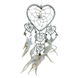 Dromenvanger hartje met spiegels - wit - 11 cm - Dreamcatcher