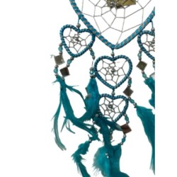 Dromenvanger hartje met spiegels - turquoise - 11 cm - Dreamcatcher