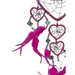 Dromenvanger hartje met spiegels - roze - 11 cm - Dreamcatcher