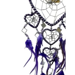 Dromenvanger hartje met spiegels - paars - 11 cm - Dreamcatcher