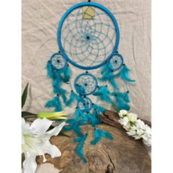 Dromenvanger - 22 cm - turquoise - alleen veren - Dreamcatcher