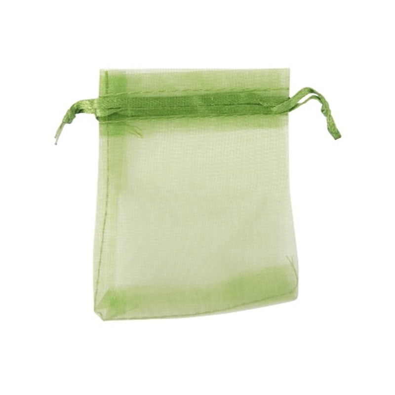 Organza buidels 7x9 - 10 stuks groen donker