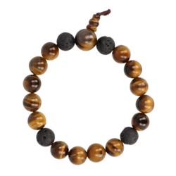 Tijgeroog powerbead mannen armband