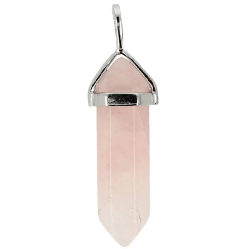 Roze kwarts dubbeleinder hanger