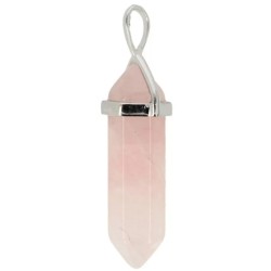 Roze kwarts dubbeleinder hanger