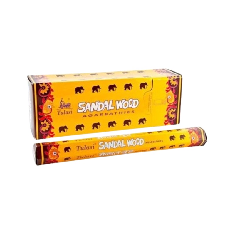 Sarathi Tulasi Sandalwood wierook - doos van 6 st.