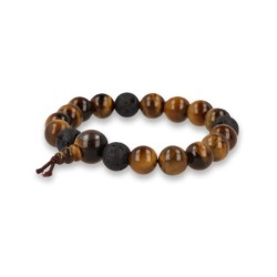 Tijgeroog powerbead mannen - extra lange armband