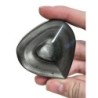 Obsidiaan zilver edelsteen hart ca. 6 cm