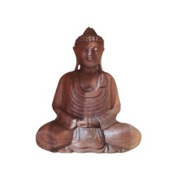 Boeddha hout - Meditatie Mudra - 40 cm (handen in schoot)