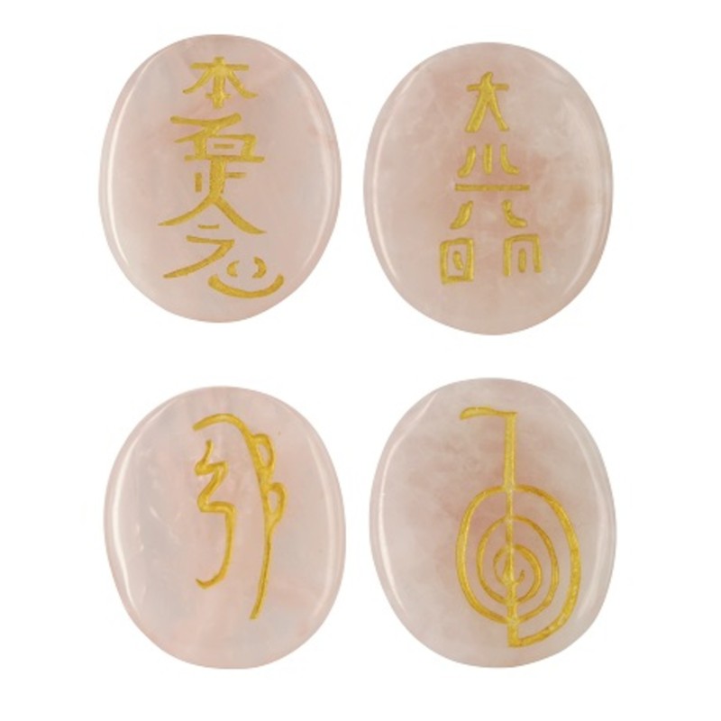 Roze kwarts reiki stenen set