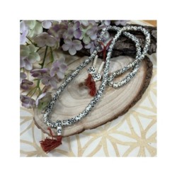 Mala ketting been wit/zwart 35 cm