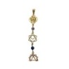 Lange chakra hanger met steentjes goudkleur