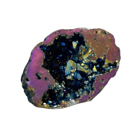 Bergkristal geode regenboogkleur (synth) 2,5 - 5 cm