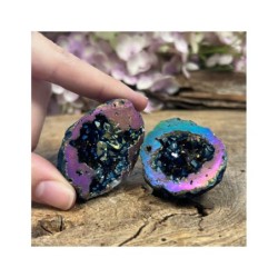 Bergkristal geode regenboogkleur (synth) 2,5 - 5 cm