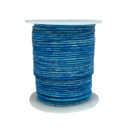 Leren koord rol 1,5mm 50m blauw