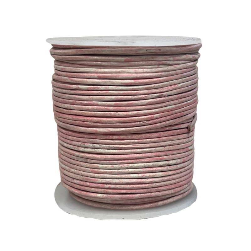 Leren koord rol 1,5mm 50m roze