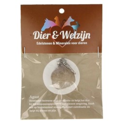 Agaat grijs halsband hanger Dier & Welzijn