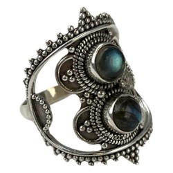 Labradoriet ring boho zilver nr.11 - maat 19