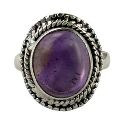 Amethist ring boho zilver nr.02 - maat 16