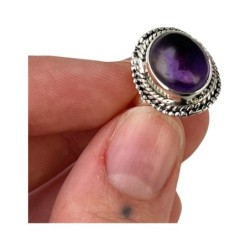 Amethist ring boho zilver nr.02 - maat 16