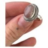 Roze kwarts ring boho zilver nr.02 - maat 16