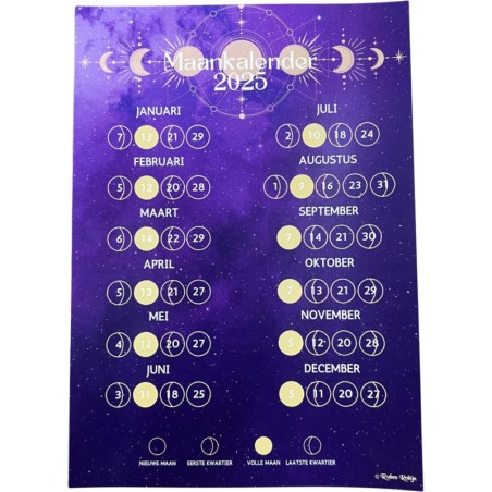 Maankalender poster A4 - 2025