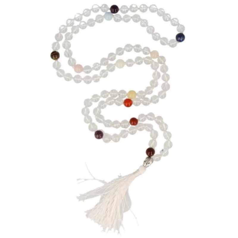 Chakra Bergkristal mala ketting