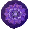 YogaStyles Design Meditatiekussen rond - Paars met Lotus en Ohm